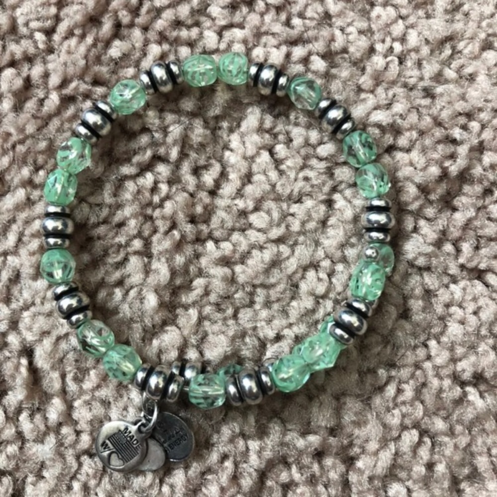 Alex and Ani green/turquoise bead bracelet